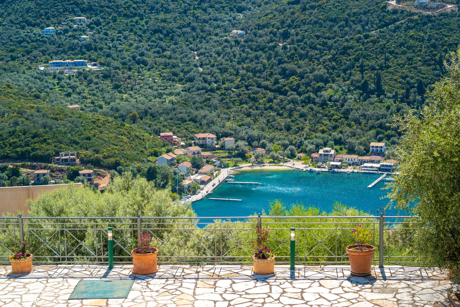 View over the turquoise bay of Sivota